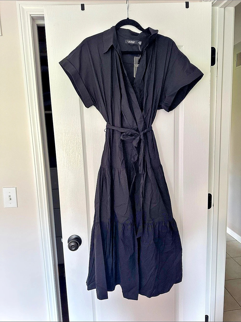 Lauren Ralph Lauren Short-Sleeve Tiered Shirt-Dress Women's Maxi Wrap Dress